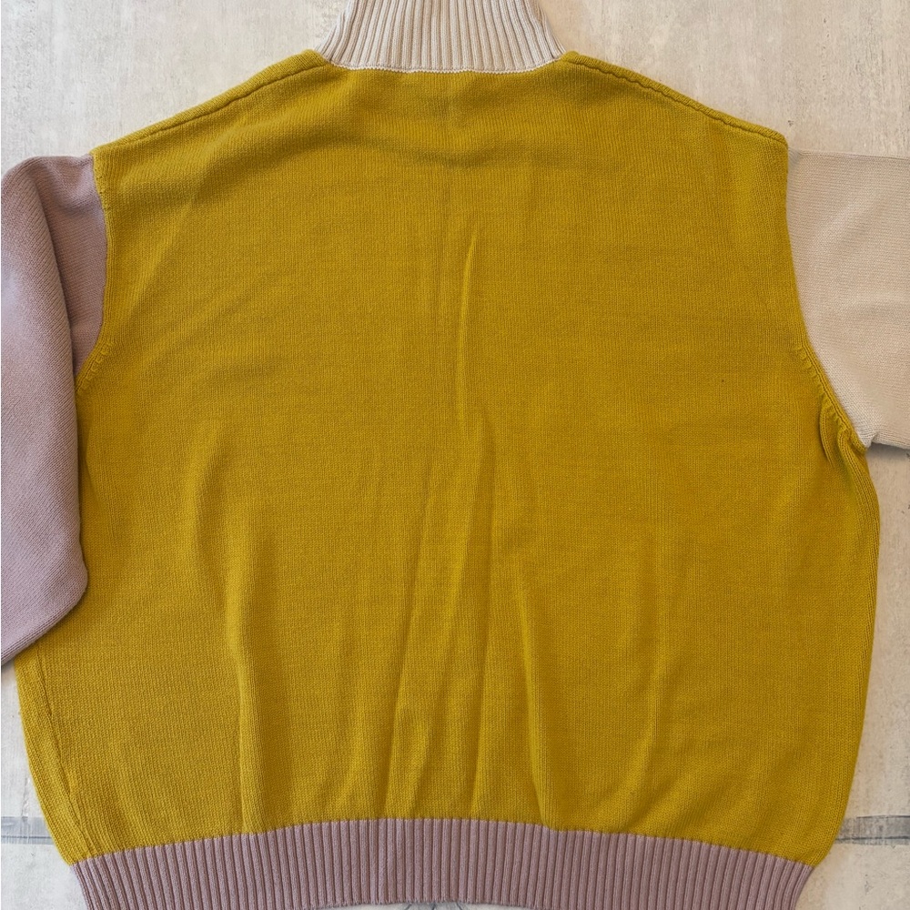 Back Beat Company Colorblock Turtleneck Sweater - Yellow, Pink, and Ivory - Picture 7 of 11